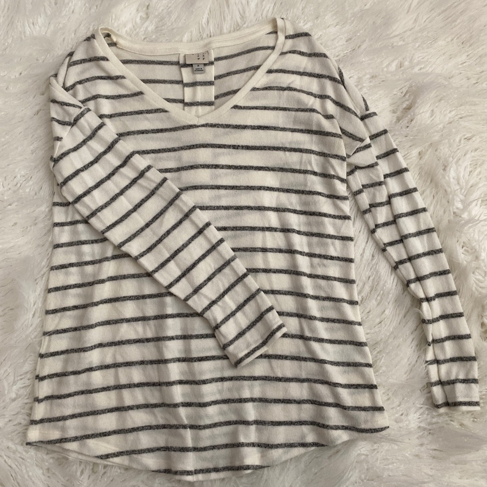 Soft long sleeve stripe top